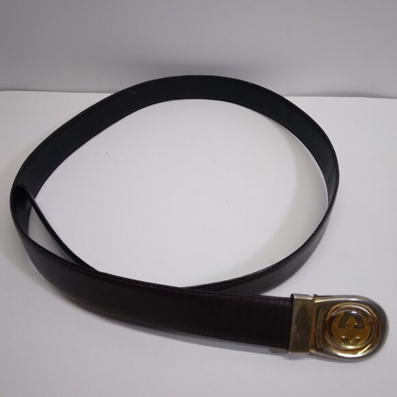 Vintage Gucci Reversible GG Black Brown Leather Belt - Picture 7 of 15